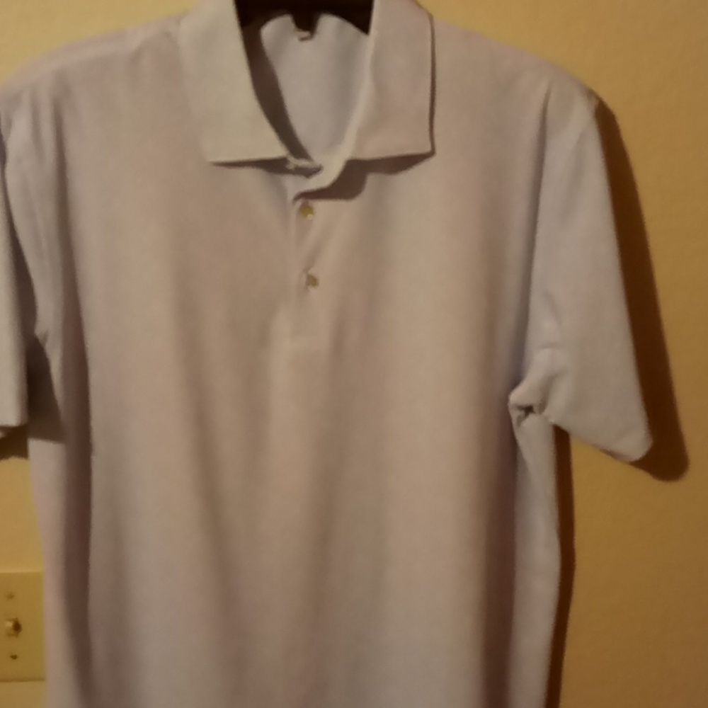Peter Millar short sleeved mens polo light blue size medium